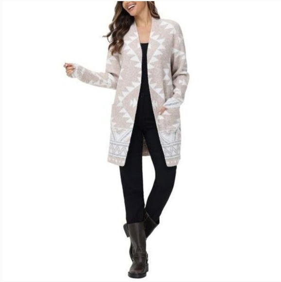 Frye Cozy Ladies' Patterned Cardigan Sweater Size L - Picture 6 of 7